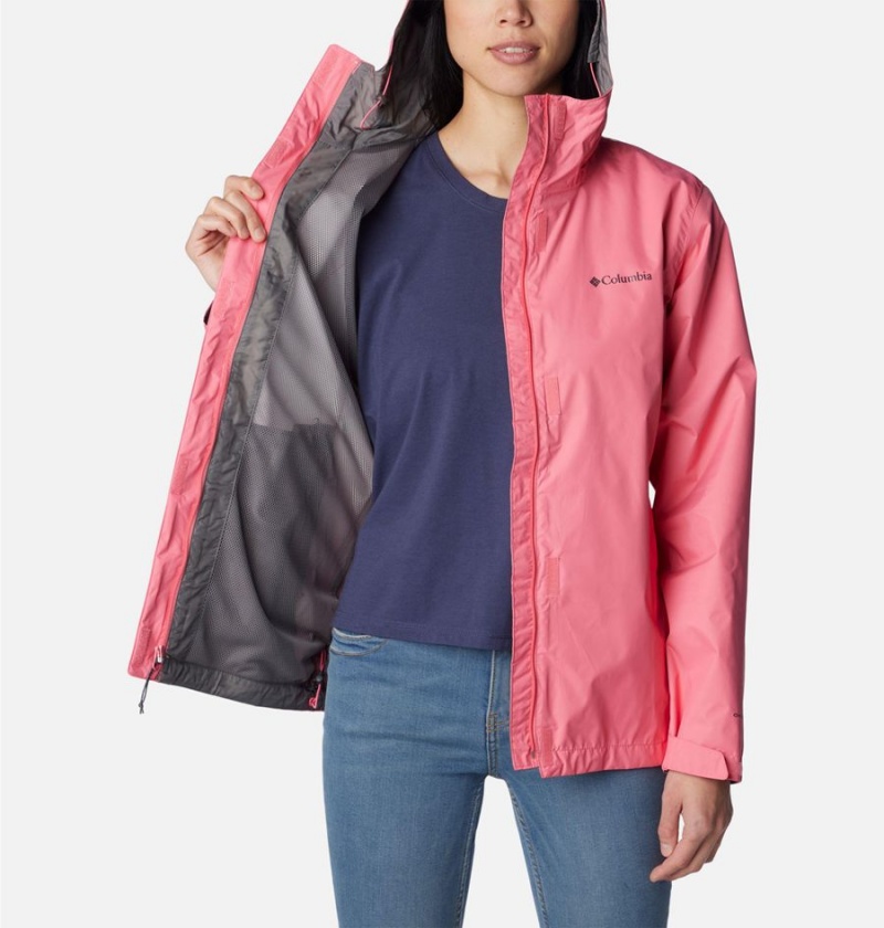 Columbia Arcadia II Women's Rain Jacket Pink | LQIGCR-401