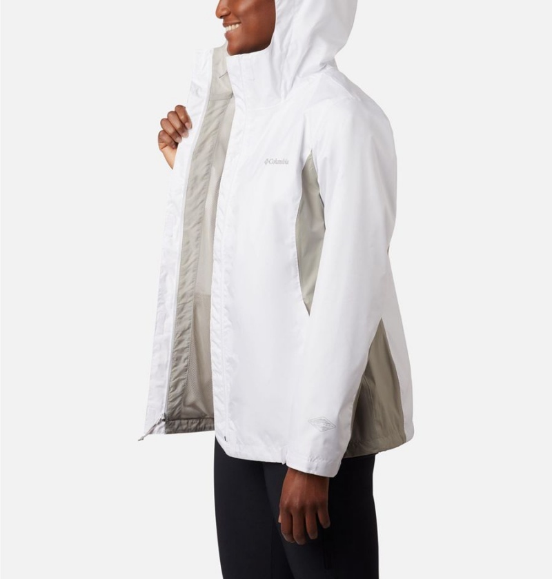 Columbia Arcadia II Women's Rain Jacket White | FWMHPI-496