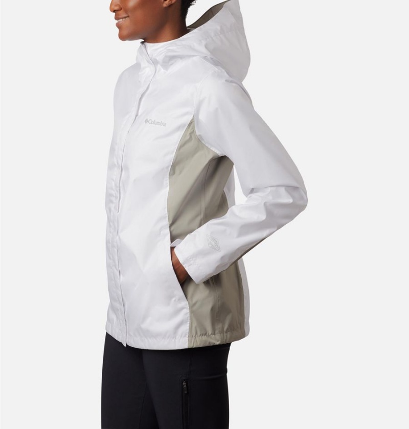 Columbia Arcadia II Women's Rain Jacket White | FWMHPI-496