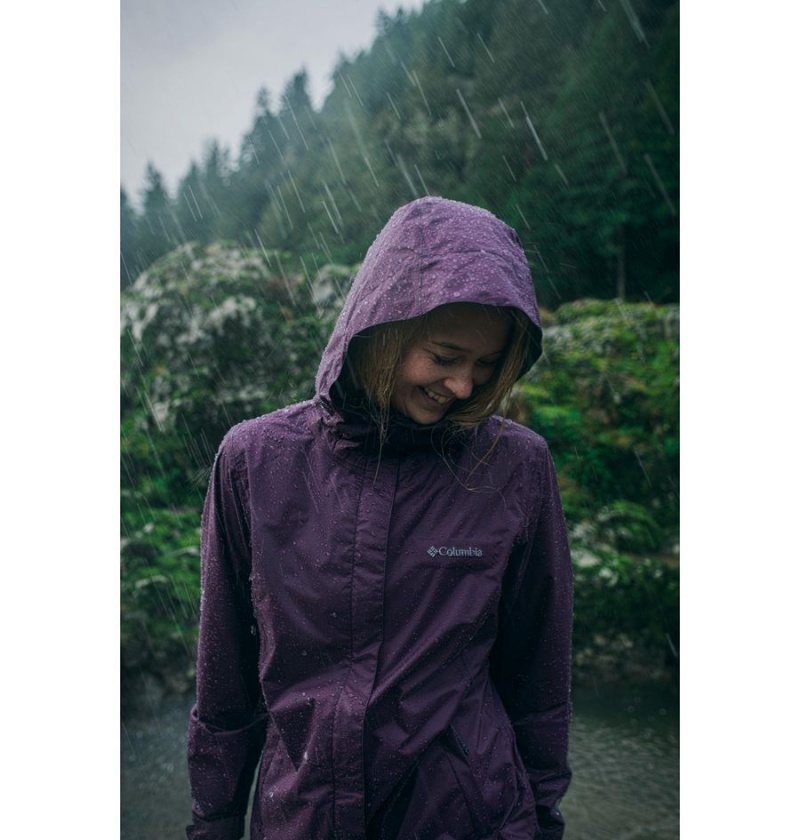 Columbia Arcadia II Women's Rain Jacket White | FWMHPI-496