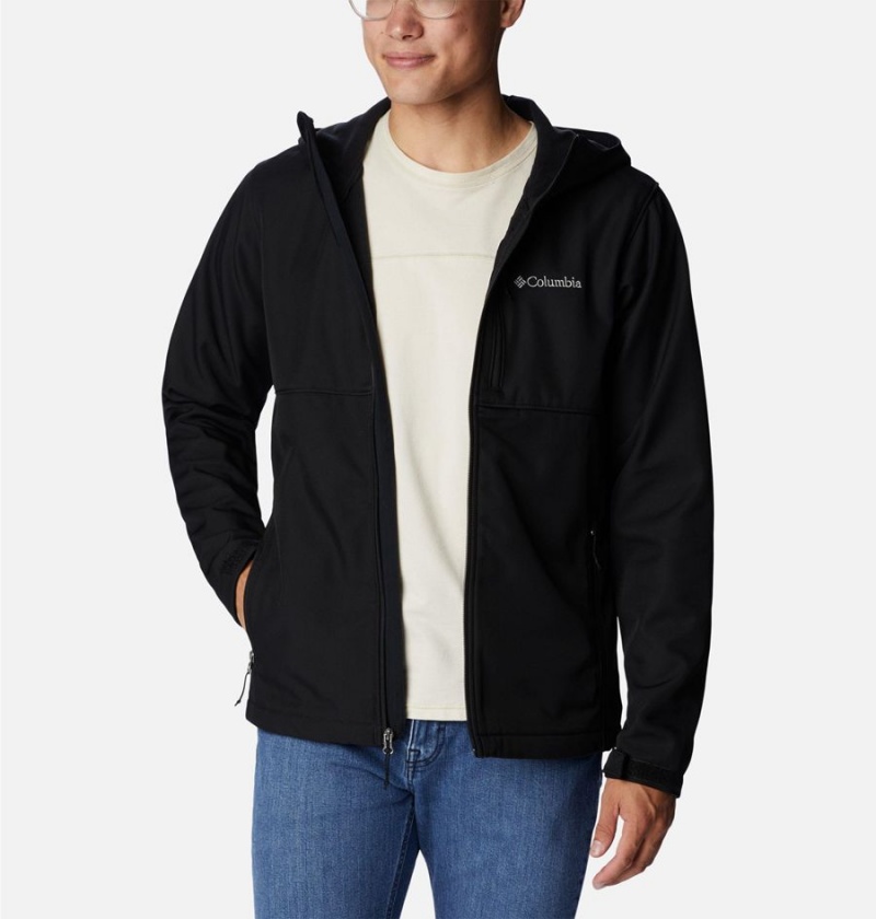 Columbia Ascender Hooded Men's Softshell Jackets Black | VNLYBM-501