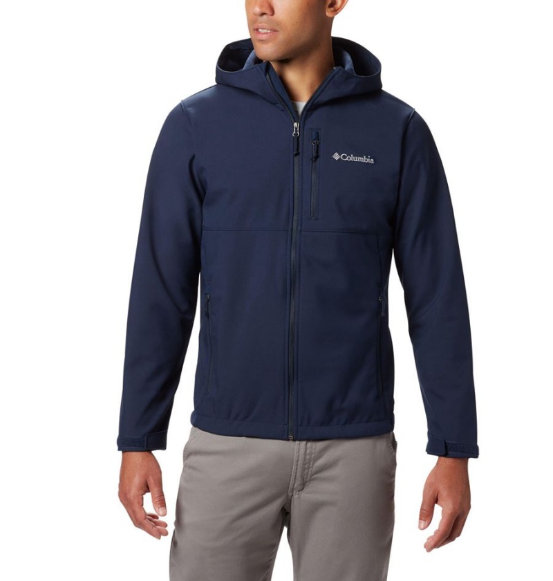 Columbia Ascender Hooded Men\'s Softshell Jackets Navy | XECPVZ-057