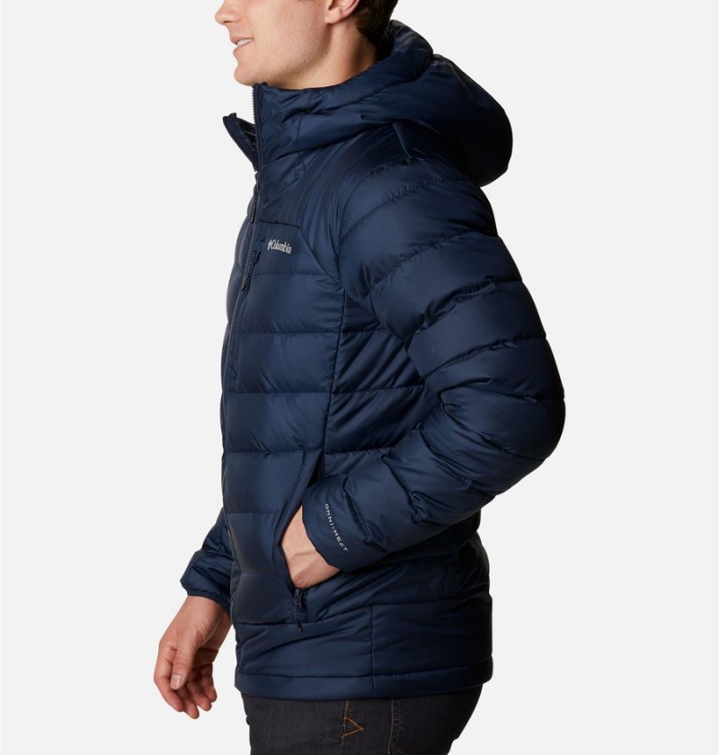 Columbia Autumn Park Hooded Insulated Men's Puffer Jacket Navy | QBSUHP-048