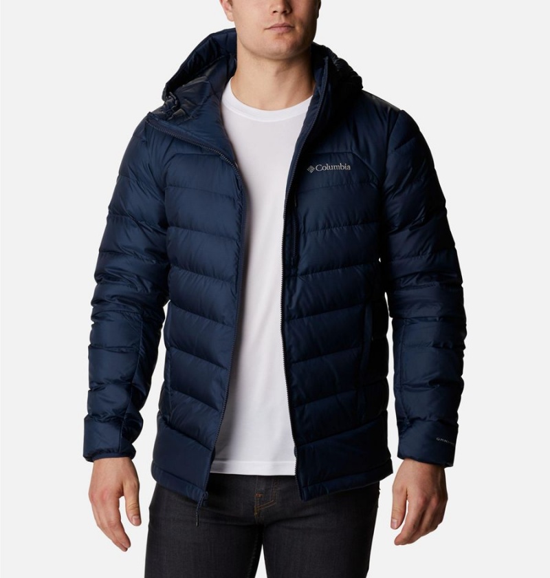 Columbia Autumn Park Hooded Insulated Men\'s Puffer Jacket Navy | QBSUHP-048