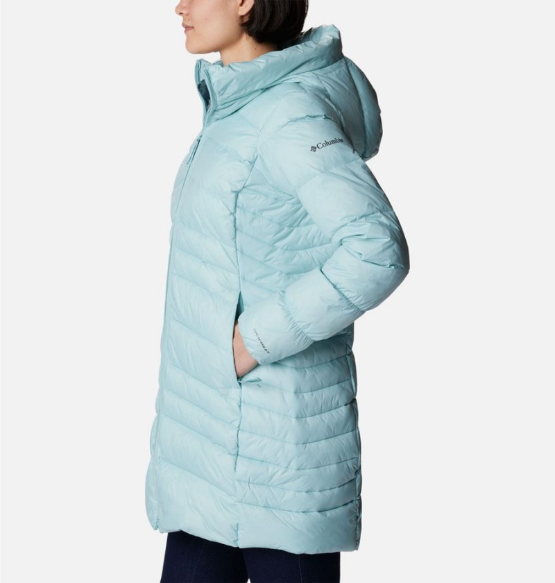 Columbia Autumn Park Hooded Mid Women's Puffer Jacket Turquoise | CAMXPS-627