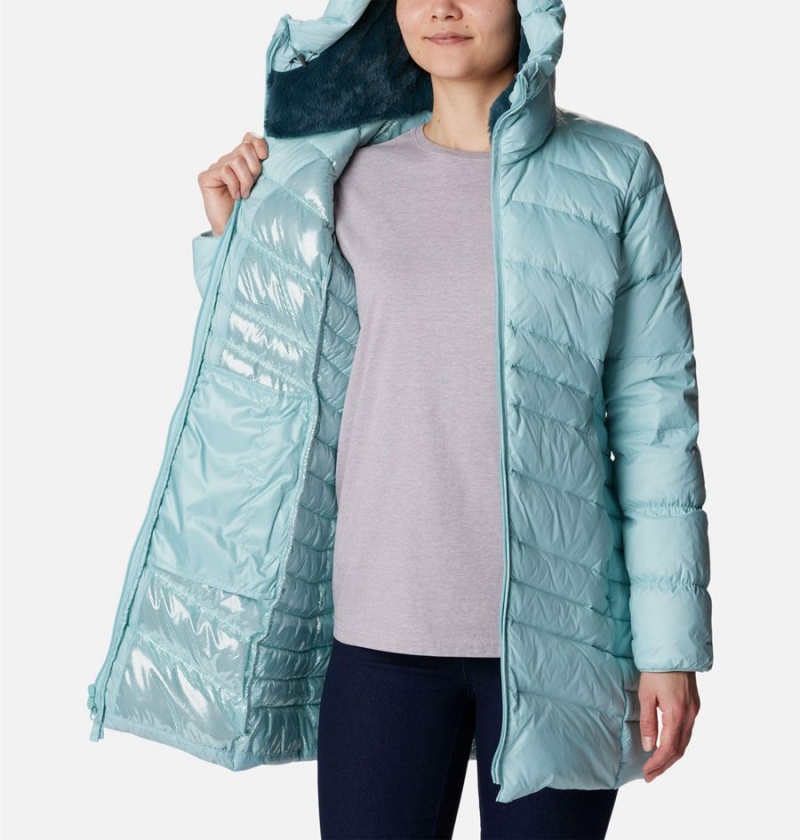 Columbia Autumn Park Hooded Mid Women's Puffer Jacket Turquoise | CAMXPS-627