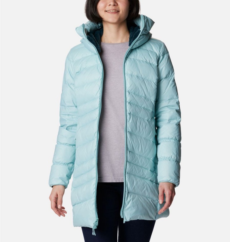 Columbia Autumn Park Hooded Mid Women's Puffer Jacket Turquoise | CAMXPS-627