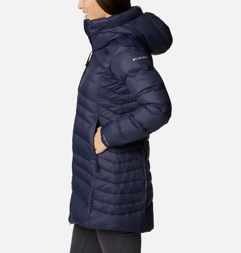 Columbia Autumn Park Hooded Mid Women's Puffer Jacket Navy | DWBPEL-526