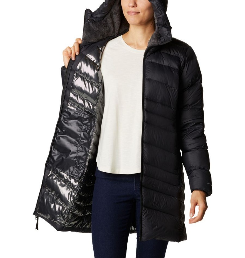 Columbia Autumn Park Hooded Mid Women's Puffer Jacket Black | SWXAOD-842