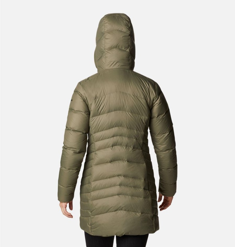 Columbia Autumn Park Hooded Mid Women's Puffer Jacket Green | BTAGJP-579