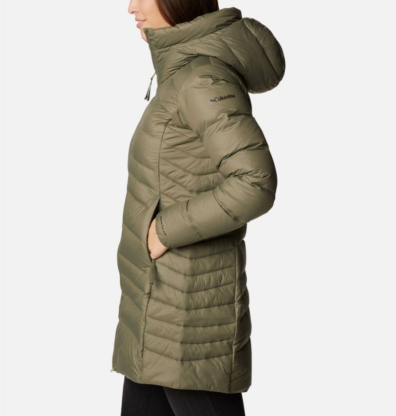 Columbia Autumn Park Hooded Mid Women's Puffer Jacket Green | BTAGJP-579