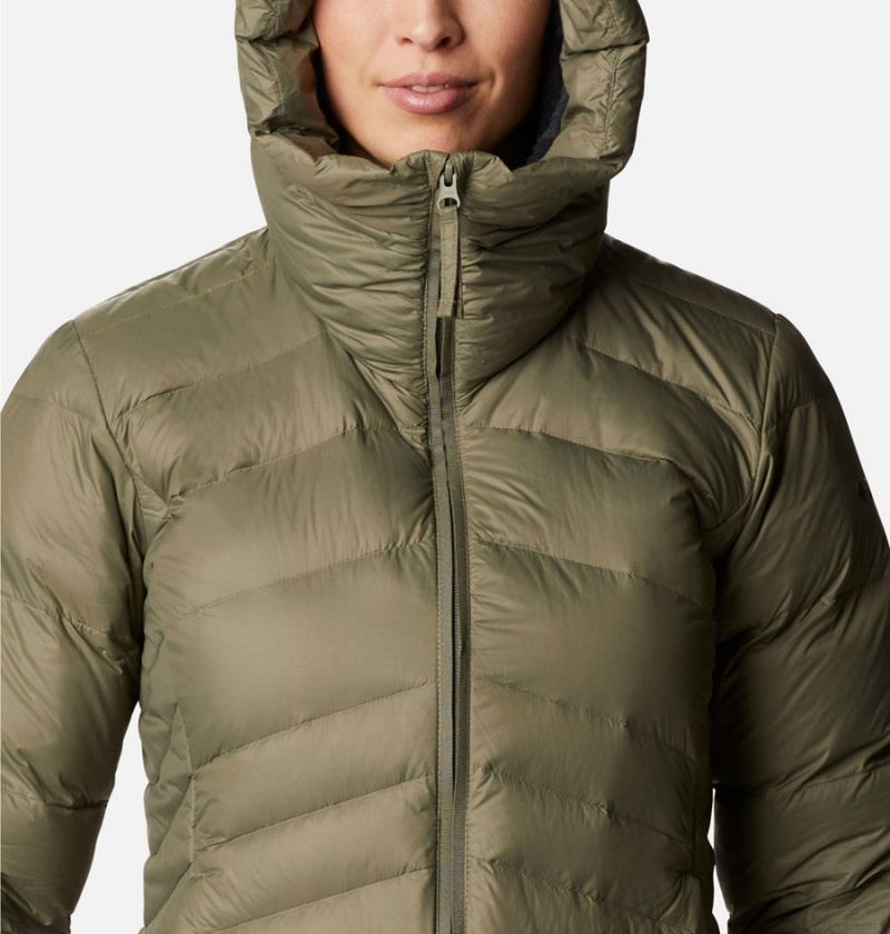 Columbia Autumn Park Hooded Mid Women's Puffer Jacket Green | BTAGJP-579