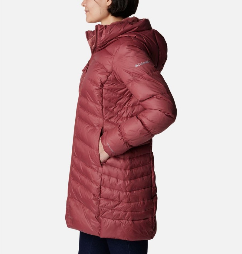 Columbia Autumn Park Hooded Mid Women's Puffer Jacket Red | IVZMYN-815