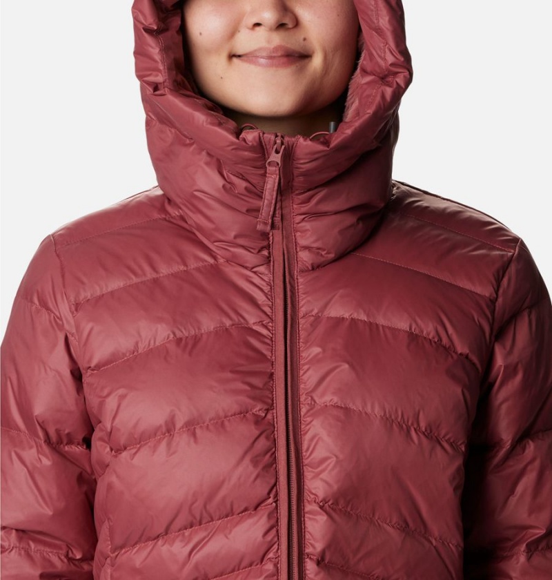 Columbia Autumn Park Hooded Mid Women's Puffer Jacket Red | IVZMYN-815