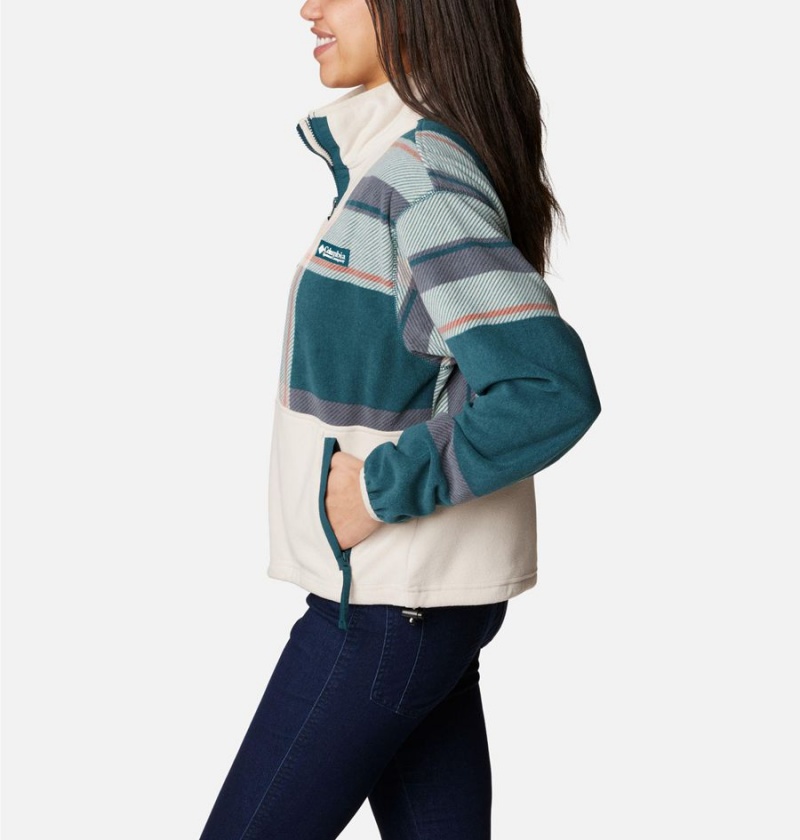 Columbia Back Bowl Full Zip Women's Fleece Jacket White | ISORVD-781