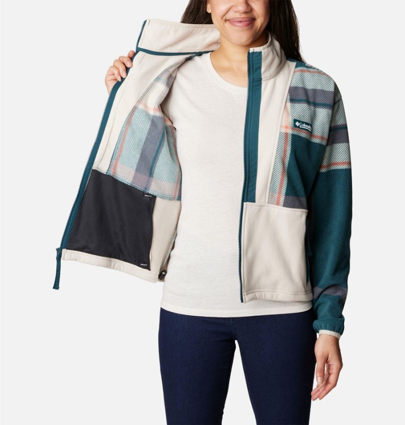 Columbia Back Bowl Full Zip Women's Fleece Jacket White | ISORVD-781