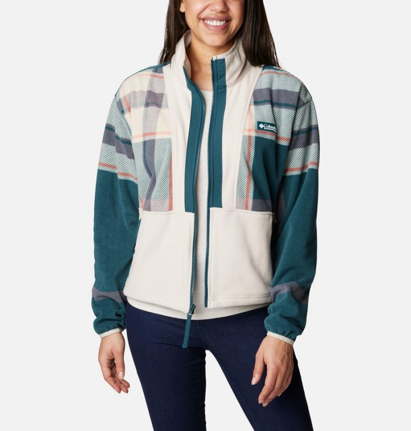 Columbia Back Bowl Full Zip Women's Fleece Jacket White | ISORVD-781