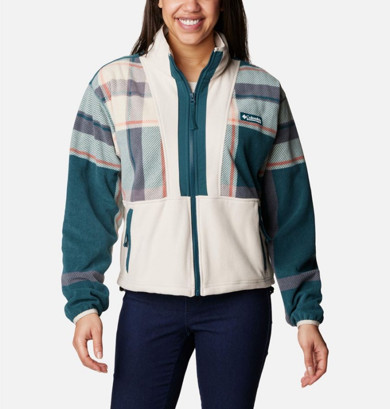 Columbia Back Bowl Full Zip Women\'s Fleece Jacket White | ISORVD-781