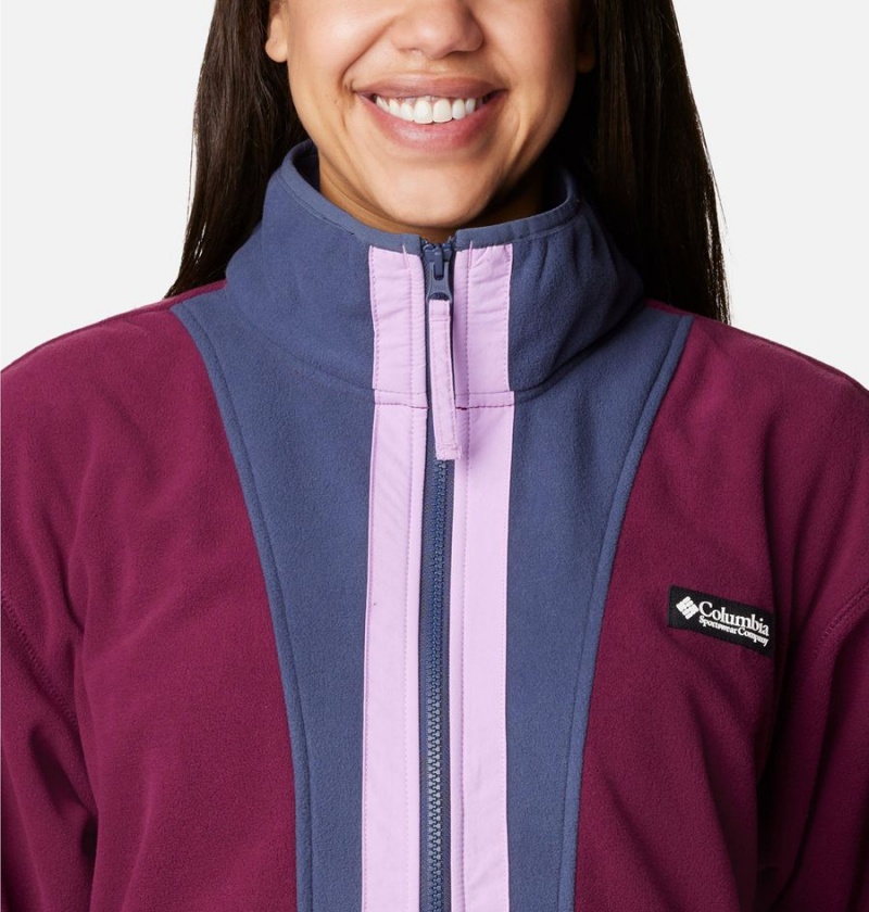 Columbia Back Bowl Full Zip Women's Fleece Jacket Navy | UXMNKV-091