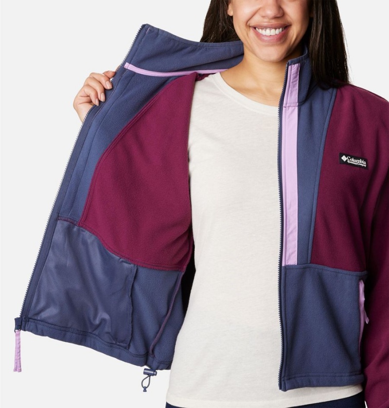 Columbia Back Bowl Full Zip Women's Fleece Jacket Navy | UXMNKV-091