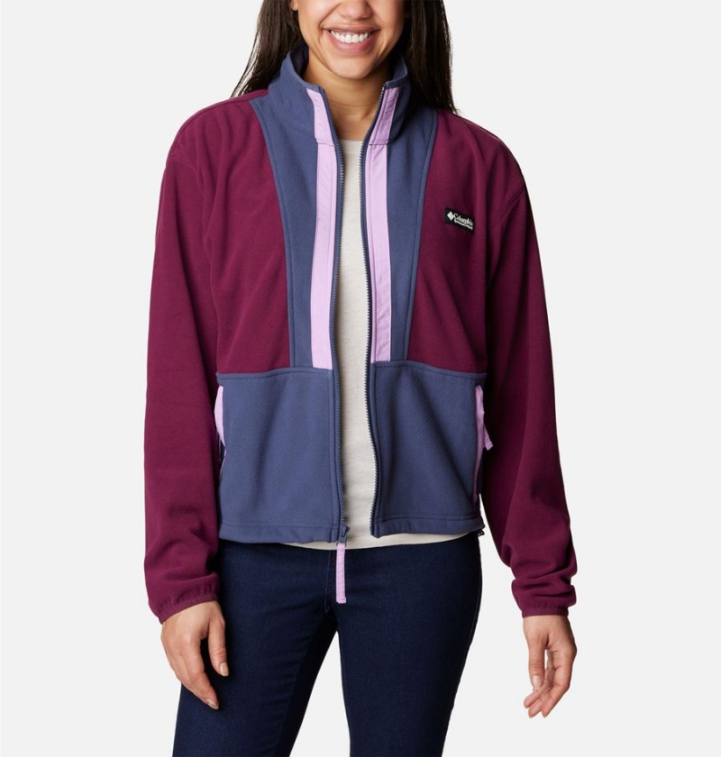 Columbia Back Bowl Full Zip Women's Fleece Jacket Navy | UXMNKV-091