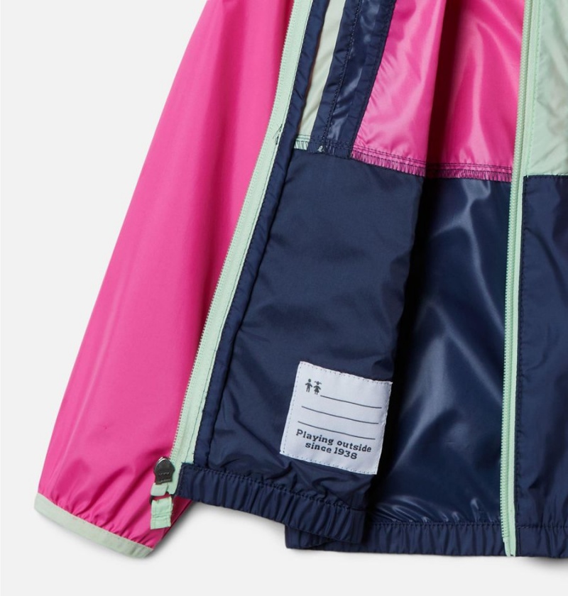 Columbia Back Bowl Hooded Windbreaker Kids' Jacket Pink | FSQUOD-734