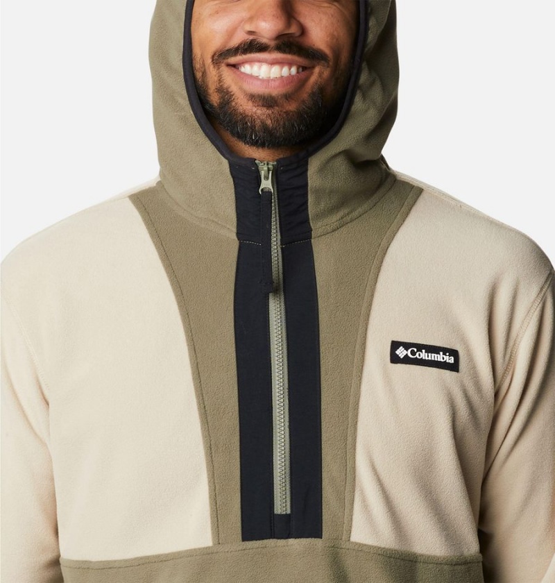 Columbia Back Bowl Lite Half Zip Fleece Men's Hoodie Khaki | EHNDJV-609