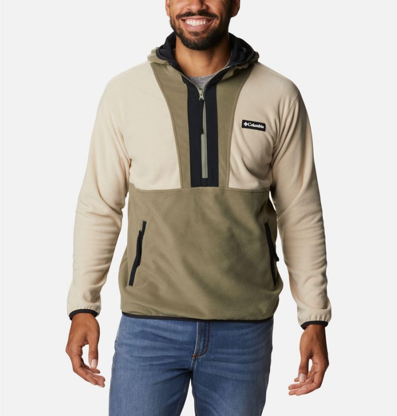 Columbia Back Bowl Lite Half Zip Fleece Men\'s Hoodie Khaki | EHNDJV-609