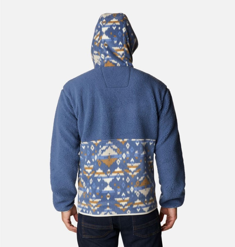 Columbia Back Bowl Sherpa Full Zip Hoodie Men's Fleece Jacket Blue | CLDBZG-573