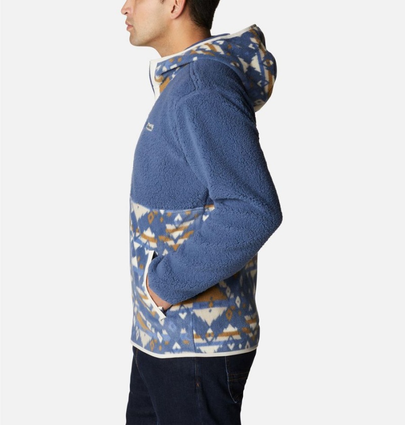 Columbia Back Bowl Sherpa Full Zip Hoodie Men's Fleece Jacket Blue | CLDBZG-573