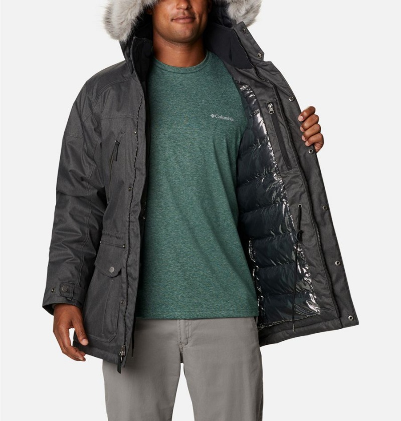 Columbia Barlow Pass 550 TurboDown Men's Coats Black | PNSOFZ-386