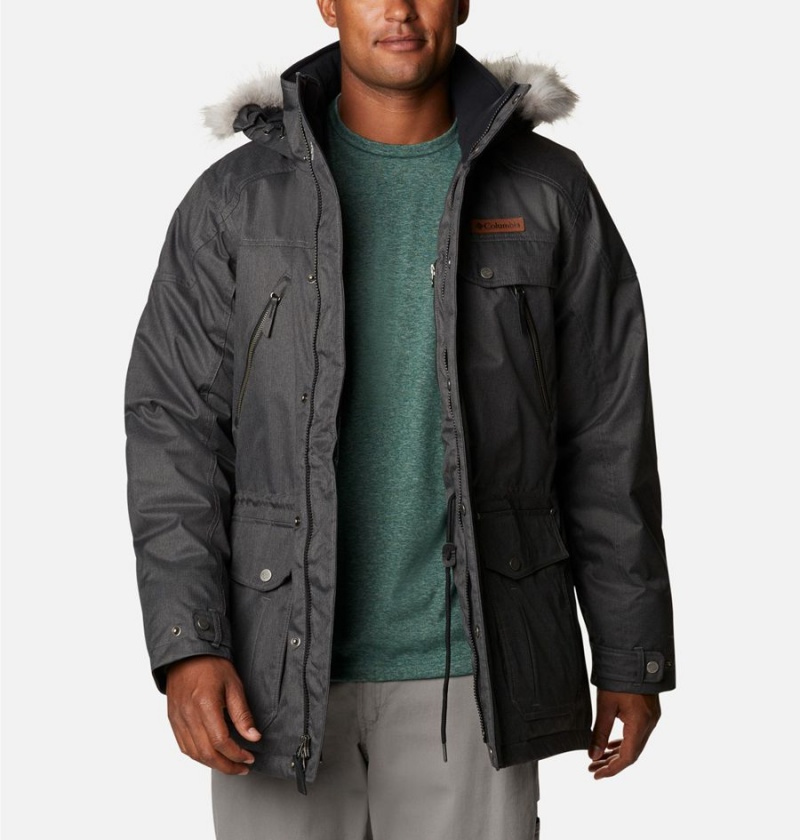 Columbia Barlow Pass 550 TurboDown Men\'s Coats Black | PNSOFZ-386
