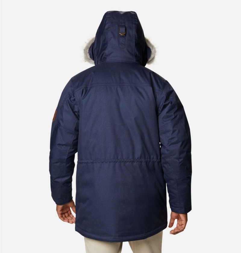 Columbia Barlow Pass 550 TurboDown Men's Coats Navy | JWAVRS-941