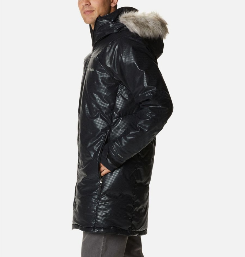 Columbia Barrett Spur II Black Dot Down Men's Coats Black | JZFOSA-263