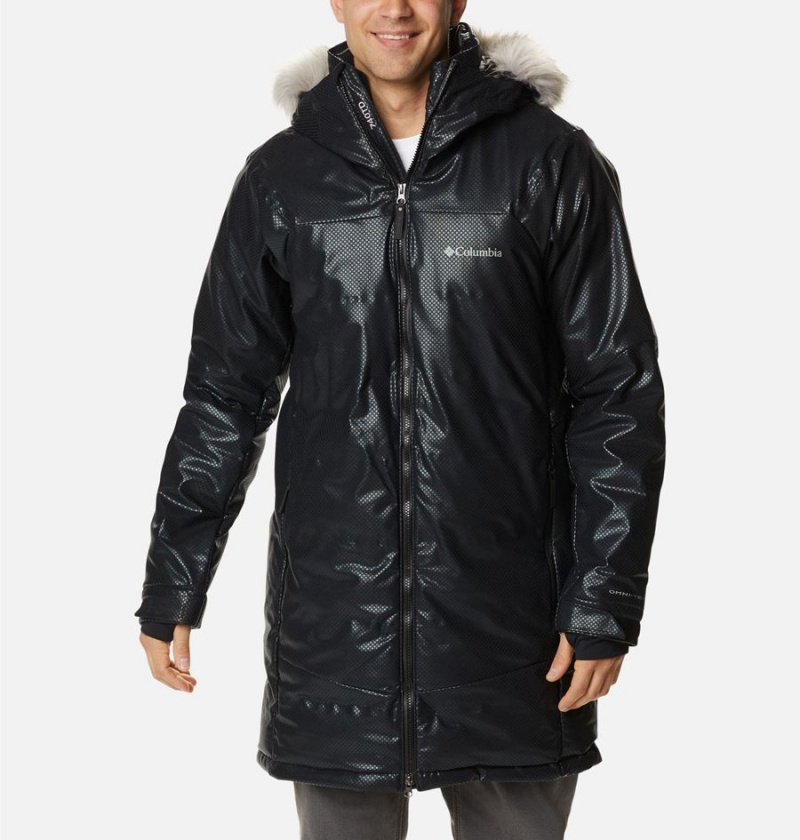 Columbia Barrett Spur II Black Dot Down Men\'s Coats Black | JZFOSA-263