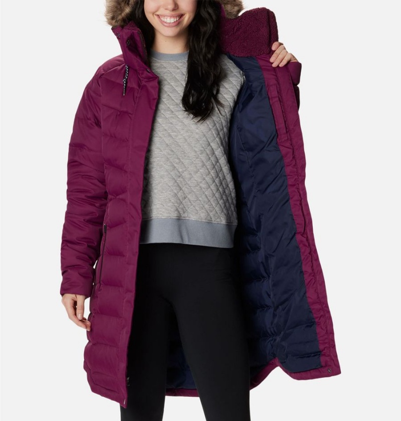 Columbia Belle Isle Mid Women's Puffer Jacket Purple | JHOKBU-346