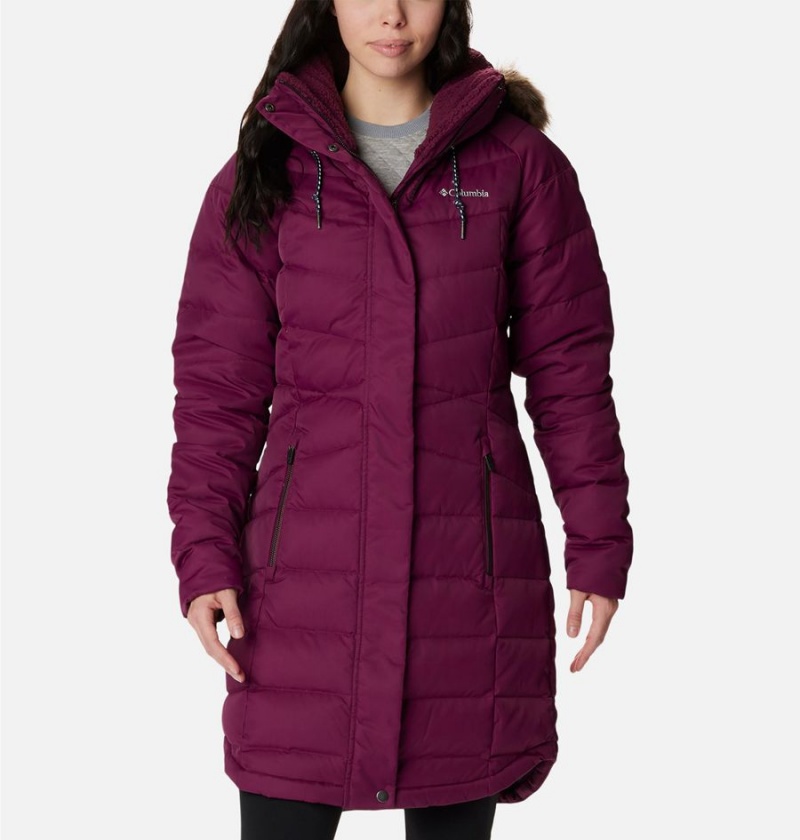 Columbia Belle Isle Mid Women\'s Puffer Jacket Purple | JHOKBU-346