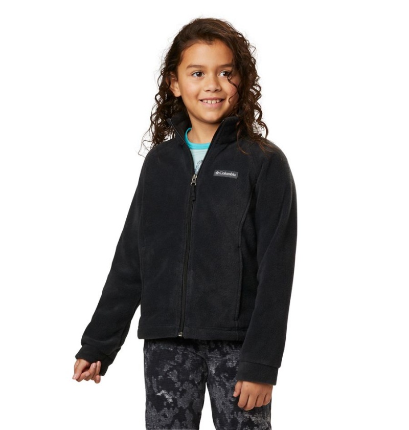 Columbia Benton Springs Fleece Kids\' Jacket Black | QIKSNW-340