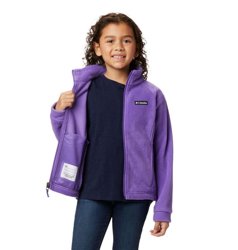 Columbia Benton Springs Fleece Kids' Jacket Purple | JHUVMR-360