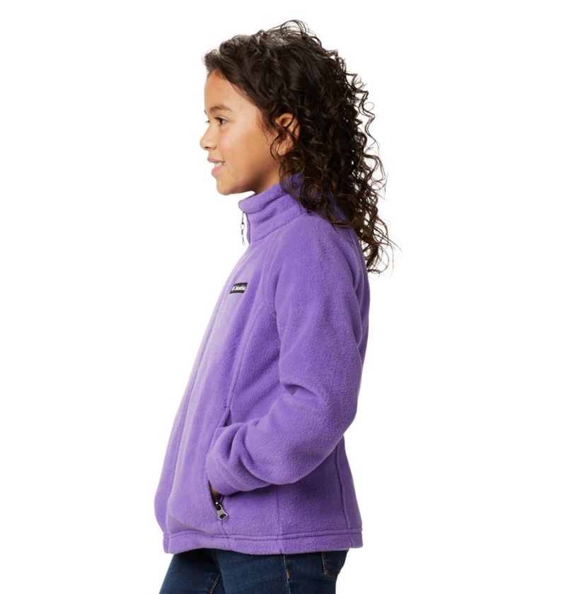 Columbia Benton Springs Fleece Kids' Jacket Purple | JHUVMR-360