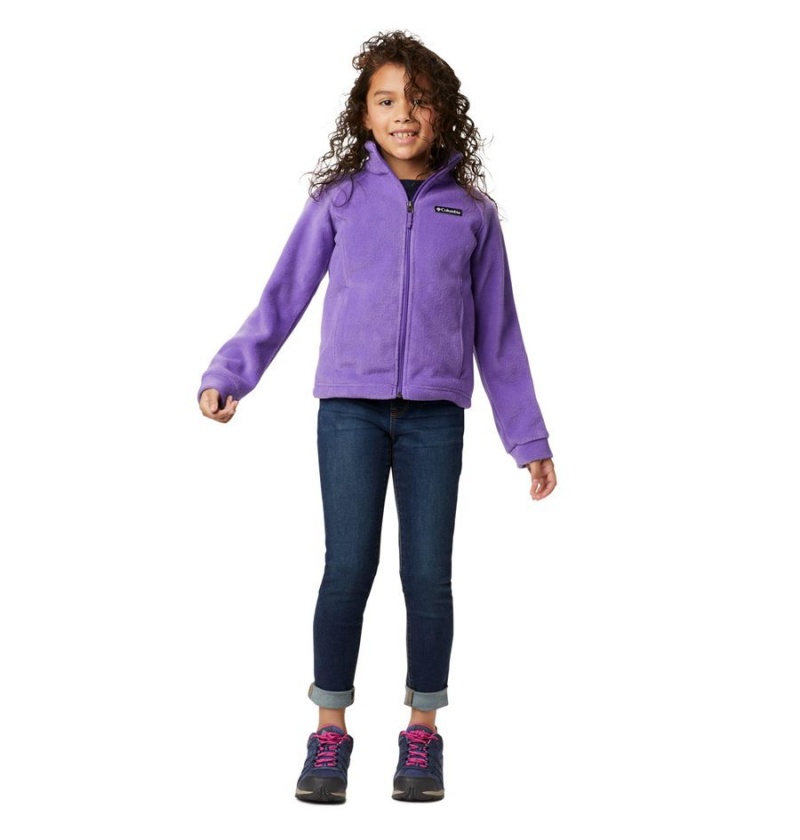 Columbia Benton Springs Fleece Kids' Jacket Purple | JHUVMR-360