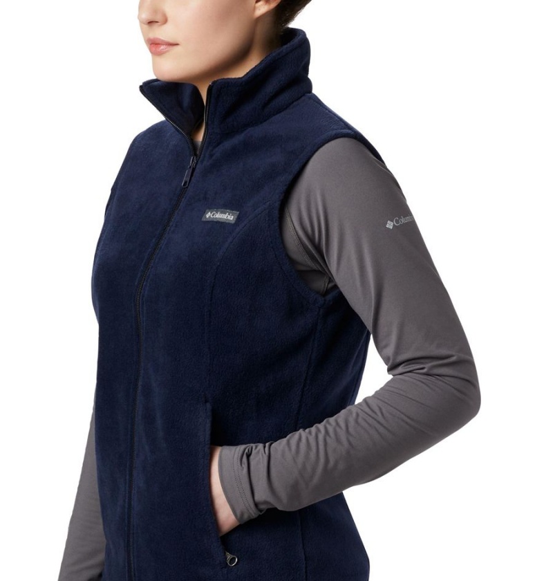Columbia Benton Springs Fleece Women's Vest Navy | XMYRNL-389