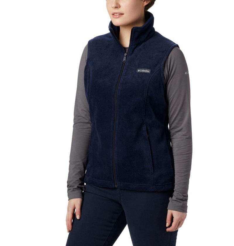 Columbia Benton Springs Fleece Women\'s Vest Navy | XMYRNL-389