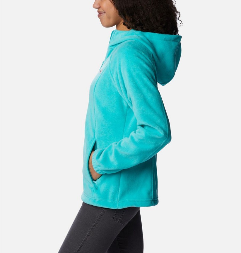 Columbia Benton Springs Full Zip Hoodie Women's Fleece Jacket Turquoise | ELASWN-951