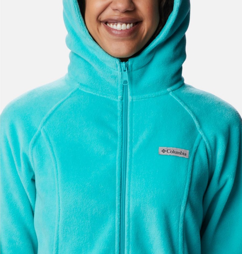 Columbia Benton Springs Full Zip Hoodie Women's Fleece Jacket Turquoise | ELASWN-951