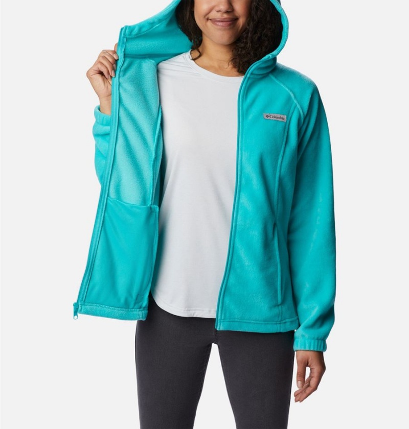 Columbia Benton Springs Full Zip Hoodie Women's Fleece Jacket Turquoise | ELASWN-951