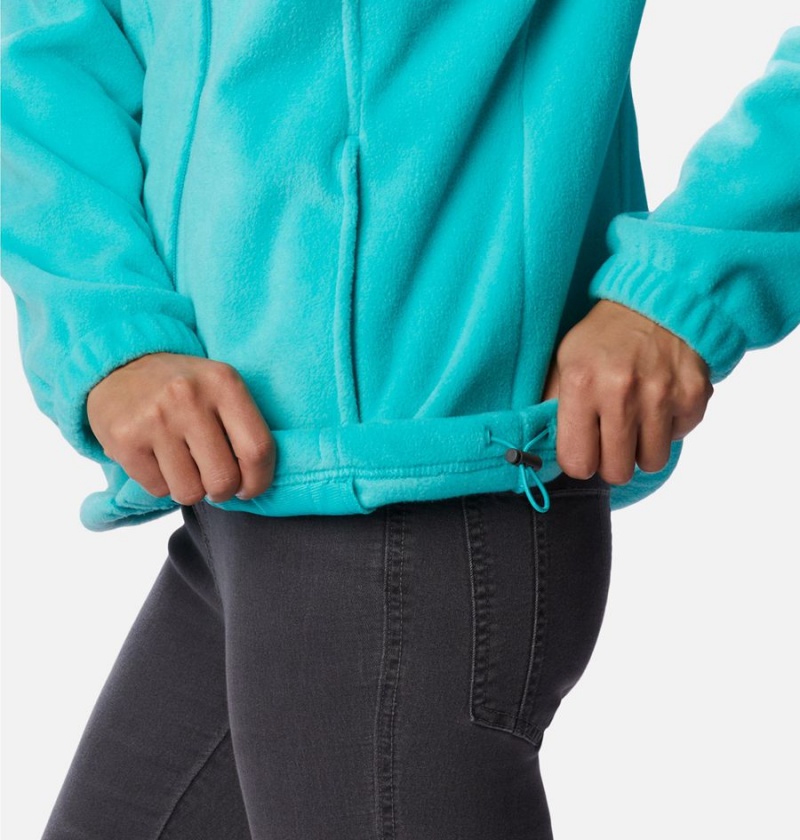 Columbia Benton Springs Full Zip Hoodie Women's Fleece Jacket Turquoise | ELASWN-951