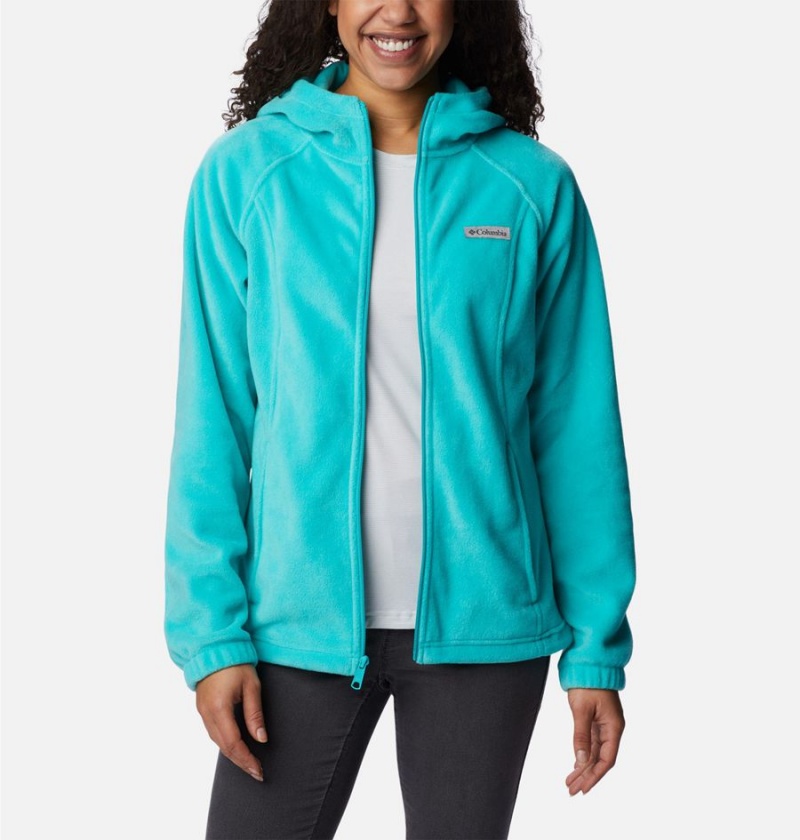 Columbia Benton Springs Full Zip Hoodie Women's Fleece Jacket Turquoise | ELASWN-951