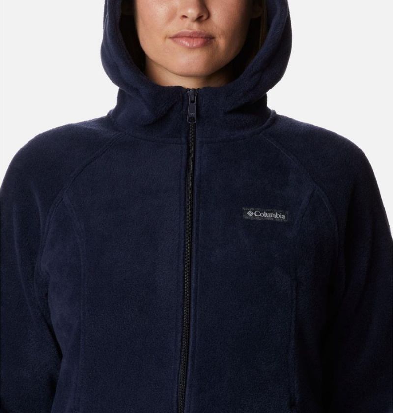 Columbia Benton Springs Full Zip Hoodie Women's Fleece Jacket Navy | RVMXNO-532