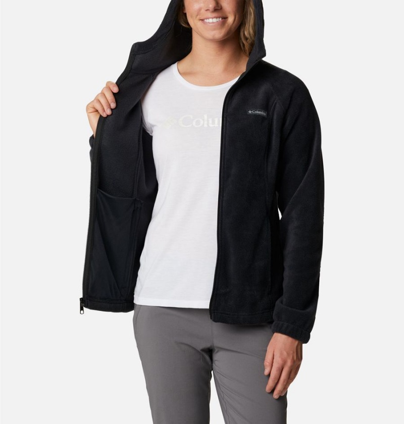 Columbia Benton Springs Full Zip Hoodie Women's Fleece Jacket Black | YGFPJO-691